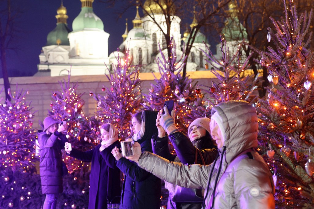 Christmas trees in Kyiv