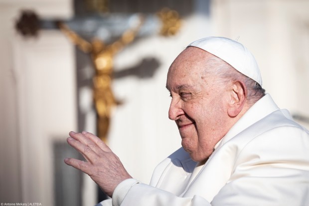 Pope Francis during his weekly general audience in St. Peter's square at the Vatican on December 04, 2024.