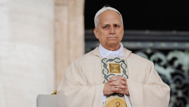 Pope Leo XIV leads a Holy Mass for the Beginning of his Pontificate, in St Peter's square in The Vatican on May 18, 2025.