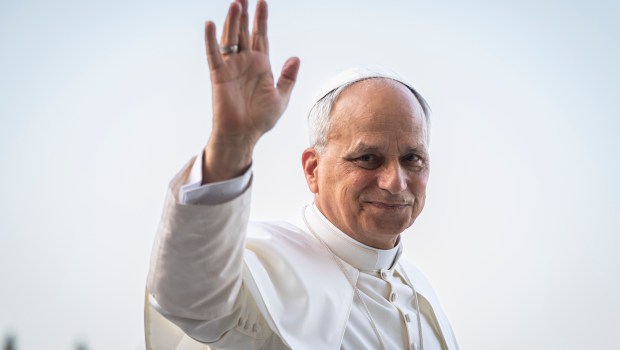 Pope Leo XIV during the Pentecost Vigil prayer in St. Peter's Square at the Vatican on June 7, 2025.