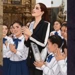 Miss Universo cantou com crianças para Nossa Senhora: “A emoção me tirou a fala”